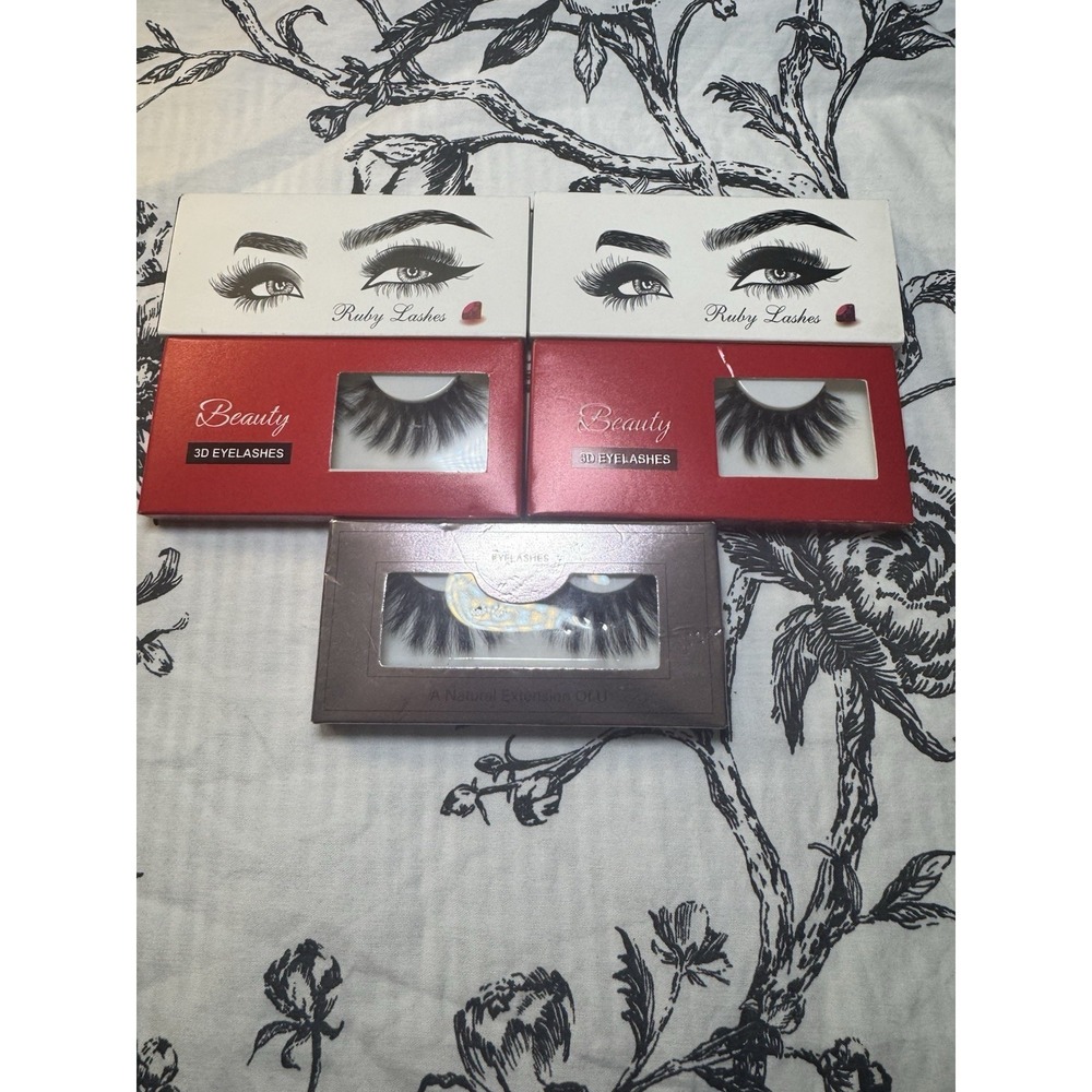 5 Set Lot Falsh Eyelashes NIP New Beauty 3D Ruby Lashes A Natural Extension of U